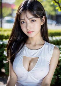 AI美女 AIイラスト A4ポスター 光沢ゴールド写真用紙使用 高画質 AIアート AIグラビア かわいい 女の子 美人 美少女 セクシー (47011)