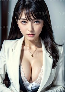 AI美女 AIイラスト A4ポスター 光沢ゴールド写真用紙使用 高画質 AIアート AIグラビア かわいい 女の子 美人 美少女 セクシー (56003)