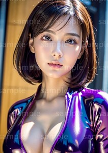 AI美女 AIイラスト A4ポスター 光沢ゴールド写真用紙使用 高画質 AIアート AIグラビア かわいい 女の子 美人 美少女 セクシー（60002)