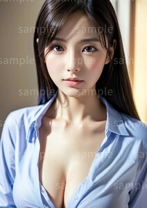 AI美女 AIイラスト A4ポスター 光沢ゴールド写真用紙使用 高画質 AIアート AIグラビア かわいい 女の子 美人 美少女 セクシー（60038)