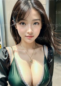 AI美女 AIイラスト A4ポスター 光沢ゴールド写真用紙使用 高画質 AIアート AIグラビア かわいい 女の子 美人 美少女 セクシー (63014)