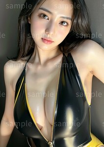 AI美女 AIイラスト A4ポスター 光沢ゴールド写真用紙使用 高画質 AIアート AIグラビア かわいい 女の子 美人 美少女 セクシー (65008)