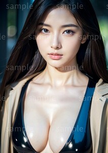 AI美女 AIイラスト A4ポスター 光沢ゴールド写真用紙使用 高画質 AIアート AIグラビア かわいい 女の子 美人 美少女 セクシー (66024)