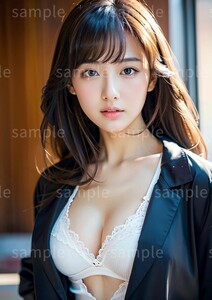 AI美女 AIイラスト A4ポスター 光沢ゴールド写真用紙使用 高画質 AIアート AIグラビア かわいい 女の子 美人 美少女 水着 (66068) 