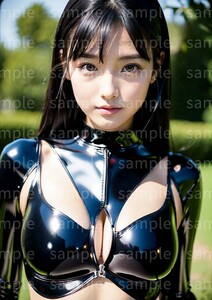 AI美女 AIイラスト A4ポスター 光沢ゴールド写真用紙使用 高画質 AIアート AIグラビア かわいい 女の子 美人 美少女 水着 (35030) 