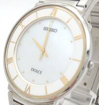 不動品【 SEIKO DOLCE 腕時計 4J40-0AD0 】セイコー ドルチェ メンズ 腕時計 2針式 ゴールド×シルバー文字盤 シルバー クオーツ QZ MN_画像10