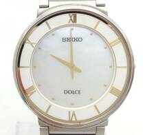 不動品【 SEIKO DOLCE 腕時計 4J40-0AD0 】セイコー ドルチェ メンズ 腕時計 2針式 ゴールド×シルバー文字盤 シルバー クオーツ QZ MN_画像1