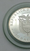 記念硬貨【 パナマ共和国 20バルボア プルーフ銀貨 ② 】1974年 大型銀貨 銀貨 記念貨幣 海外銭 保管品 MN_画像7