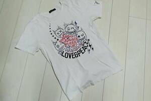 roar guns 4 XL ★ ロゴ 半袖 Tシャツ スタッズ 二丁拳銃 白 シャツ トップス メンズ LL ロアー