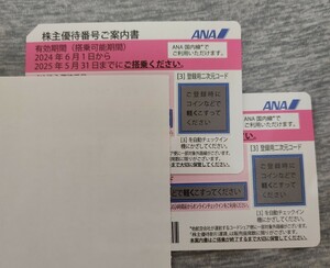 ANA 全日空 株主優待券 2枚　有効搭乗期間 2025年5月31日