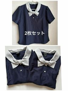 送料無料　美品　夏服　事務服　半袖　ブラウス　仕事服　コスプレ　ビズポロ　15号　2枚セット