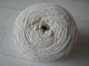 即決/ウールカラーネップ 毛糸 オフホワイト 番手１/３約1.9kg/引き揃え,編み物,手編み,織物,手織り,ハンドメイド,シュシュ,タッセルなどに