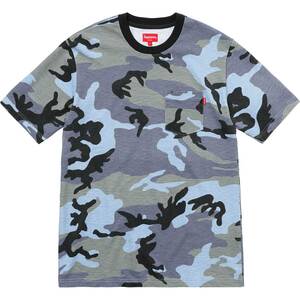 定価～ 送料370円～ 海外正規品 新品 18ss Supreme Pocket Tee Blue Camo Lサイズ シュプリーム ポケット Tシャツ 迷彩