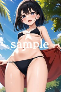 No.A-1337【全て1点もの】A4サイズ 美女ポスター 高品質光沢紙 イラスト アート コスプレ セクシー 水着 制服 下着 美女 巨乳 美乳 美尻