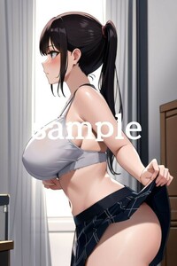 No.A-1444【全て1点もの】A4サイズ 美女ポスター 高品質光沢紙 イラスト アート コスプレ セクシー 水着 制服 下着 美女 巨乳 美乳 美尻