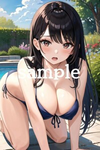 No.A-1446【全て1点もの】A4サイズ 美女ポスター 高品質光沢紙 イラスト アート コスプレ セクシー 水着 制服 下着 美女 巨乳 美乳 美尻