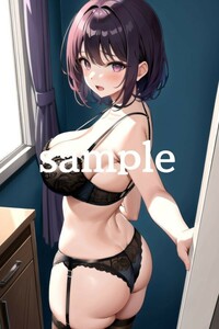 No.A-1431【全て1点もの】A4サイズ 美女ポスター 高品質光沢紙 イラスト アート コスプレ セクシー 水着 制服 下着 美女 巨乳 美乳 美尻