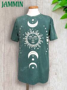 太陽＆月の満ち欠けTシャツ★アジアン★ヒッピー★サイケ★個性派