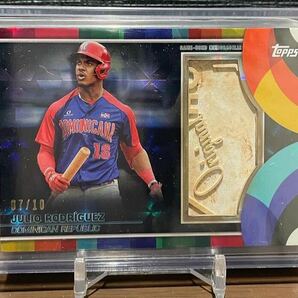 2023 Topps World Baseball Classic wbc base relics black difractor ベースカード Julio Rodriguez 10枚限定の画像1