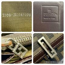 【FENDI/フェンディ/美品】長財布【ズッカ/FF/ロゴ金具/キャンバス/レザー/小銭入れ/お札入れ/ロゴクリップ/キャンバス/レザー/本革】】_画像10