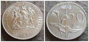南アフリカ 50セント 硬貨 B-0008