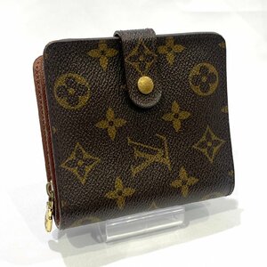 Louis Vuitton M61667 ルイヴィトン モノグラム コンパクトジップ 二つ折り財布 現状品お渡し 格安 激安 人気 ブランド財布 ボタン S2572