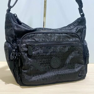 Kipling キプリング ショルダーバッグ ブラック 現状品お渡し 黒 軽量 ナイロン デザインバッグ ポケット多数 サイドポケット 人気 S2587