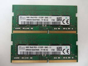 *SK hynix PC4-2133P 4GB×2 sheets BIOS verification settled *( Note memory ) 3