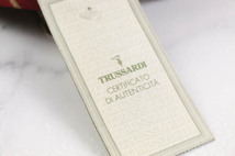 トラサルディ ブランド ネクタイ ストライプ柄 シルク イタリア製 未使用タグ付 PO メンズ レッド TRUSSARDI_画像6