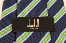 ダンヒル ブランド ネクタイ ストライプ柄 シルク イングランド製 PO メンズ ネイビー Dunhill_画像4