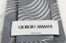 ジョルジオアルマーニ ブランド ネクタイ パネル柄 シルク イタリア製 PO メンズ ライトグレー GIORGIO ARMANI_画像4