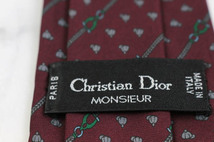 クリスチャンディオール ブランド ネクタイ ストライプ柄 帽子 シルク イタリア製 PO メンズ ブラウン Christian Dior_画像4