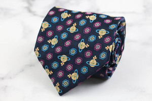  Vivienne Westwood бренд галстук o-b рисунок точка рисунок шелк Италия производства PO мужской темно-синий Vivienne Westwood