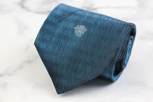  Gianni * Versace brand necktie mete.-sa pattern panel pattern silk Italy made PO men's blue Gianni Versace