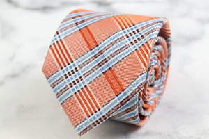  Person's бренд галстук в клетку .. рисунок шелк PO мужской orange PERSONS
