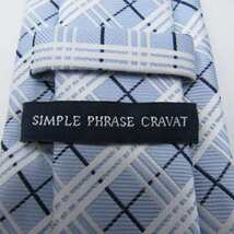 シンプルフレーズクラバット ブランド ネクタイ チェック柄 格子柄 タータンチェック PO メンズ ブルー SIMPLE PHRASE CRAVAT_画像4