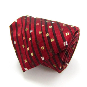  Benetton brand necktie total pattern silk PO men's red BENETTON