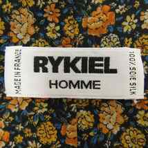 リキエル ブランドネクタイ 花柄 シルク フランス製 PO メンズ イエロー RYKIEL_画像4