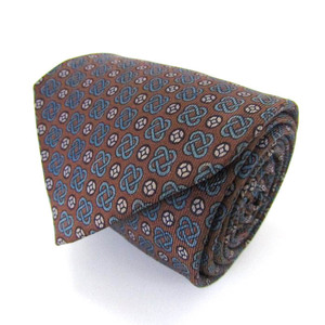  Calvin Klein brand necktie dot fine pattern pattern silk PO men's Brown Calvin klein