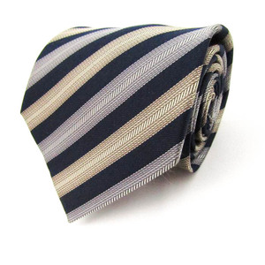  Hiroko Koshino бренд галстук полоса рисунок шелк PO мужской темно-синий HIROKO KOSHINO