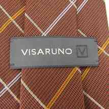 ヴィサルノ ブランド ネクタイ チェック柄 格子柄 シルク 日本製 PO メンズ ブラウン VISARUNO_画像4