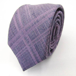  Calvin Klein brand necktie check pattern silk .PO men's purple Calvin klein