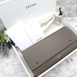  beautiful goods CELINE Celine Large flap multi function long wallet leather purse wallet 