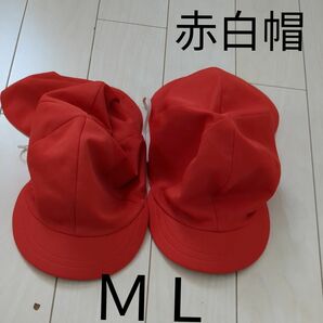 保育園 幼稚園 カラー帽子 赤白帽　紅白帽　体育　ＭL