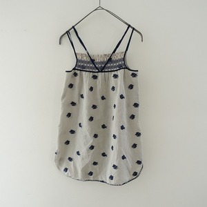  mina perhonen mina perhonen *swallow embroidery camisole * cotton cotton gray rubber gya The - thin (25-2404-180)[20E42]