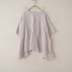 ネストローブ nest Robe *ラミークリンクル2WAYブラウス*Fトップス麻シャツフレアシャツライトグレー(j1-2404-263)【40E42】