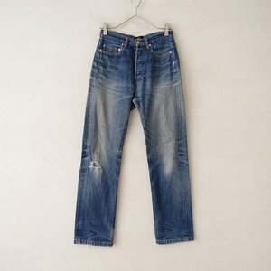 アーペーセー A.P.C. *デニムパンツ*29ダメージ加工ジーンズジーパン綿コットンインディゴ比翼セルビッチ(4-2404-43)【50E42】