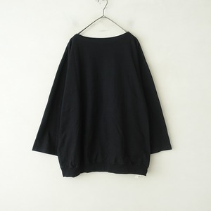 ネストローブ nest Robe *度詰め天竺ドロストプルオーバー*Fカットソー綿ブラック黒トップスワイドTシャツ(1-2404-238)【50E42】