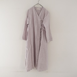 【定価2.8万】ネストローブ nest Robe *リネンカシュクールフレアーワンピース*F顔料染めラベンダー羽織り(2-2404-286)【60E42】