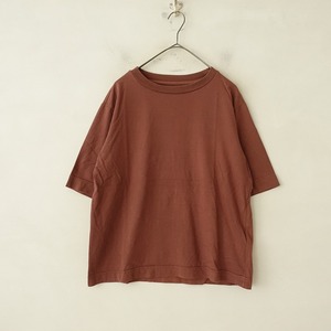 マーガレットハウエル MHL. MARGARET HOWELL MHL. *コットンクルーネックTシャツ*2半袖トップス茶ブラウン(1-2404-351)【90E42】